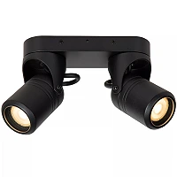 NIORT outdoor ceiling spotlight 2xGU10 IP44 black (Lucide)