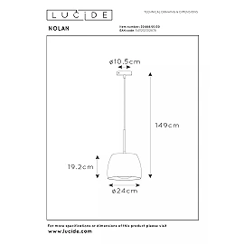 NOLAN piekarama lampa Ø24 cm 1xE27 melna / matēta zelta/misiņa (Lucide)