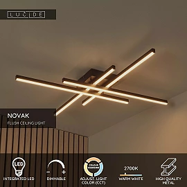 NOVAK LED CCT ceiling light 42 W 2700K/4000K black (Lucide)