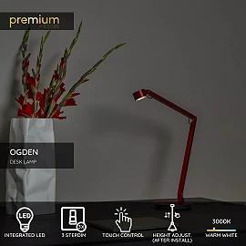OGDEN desk lamp LED 7 W 3000K red (Lucide)