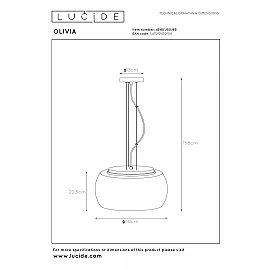 OLIVIA Pendant light Ø50 cm 3xE27 smoke grey (Lucide)