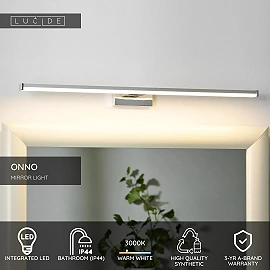 ONNO Bathroom mirror light 1x11W Integrated LED IP44 Satin Chrome (Lucide)