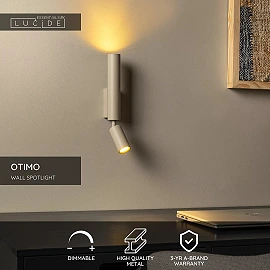 OTIMO wall spotlight 2xGU10 Taupe (Lucide)