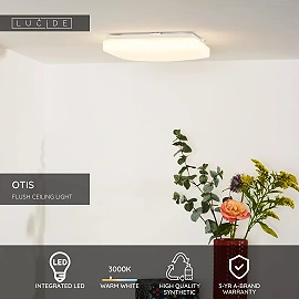 OTIS Flush ceiling light 28x28 cm LED 1x20W 3000K Opal (Lucide)