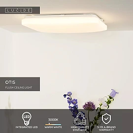 OTIS Flush ceiling light 42x42 cm LED 1x42W 3000K Opal (Lucide)