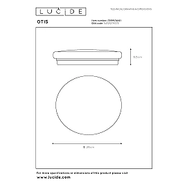 OTIS Flush ceiling light Ø26 cm LED 1x14W 3000K Opal (Lucide)