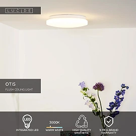 OTIS Flush ceiling light Ø26 cm LED 1x14W 3000K Opal (Lucide)