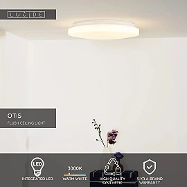 OTIS Flush ceiling light Ø34 cm LED 1x24W 3000K Opal (Lucide)