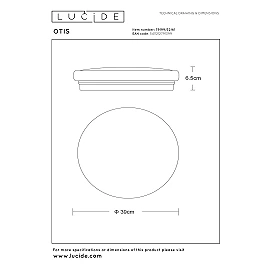 OTIS Flush ceiling light Ø39 cm LED 1x32W 3000K Opal (Lucide)
