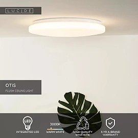 OTIS Flush ceiling light Ø39 cm LED 1x32W 3000K Opal (Lucide)