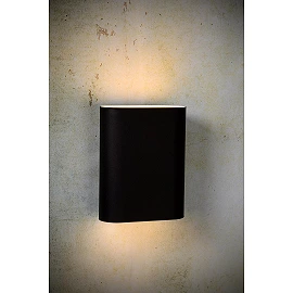 OVALIS sienas lampa 16x8x20 cm E14 2x9W melna (Lucide)