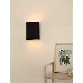 OVALIS sienas lampa 16x8x20 cm E14 2x9W melna (Lucide)