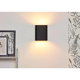 OVALIS sienas lampa 16x8x20 cm E14 2x9W melna (Lucide)