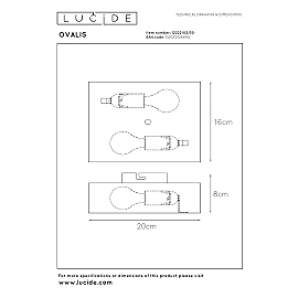 OVALIS sienas lampa 16x8x20 cm E14 2x9W melna (Lucide)