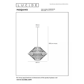 PASQUINO pendant light Ø60 cm 1xE27 40 W black (Lucide)