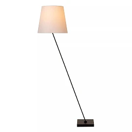 PENDIO stāvlampa E27 melna ar baltu abažūru (Lucide)