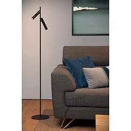 PHILON dimmējama LED stāvlampa lasīšanai 2 x 4,5 W 3000K melna (Lucide)