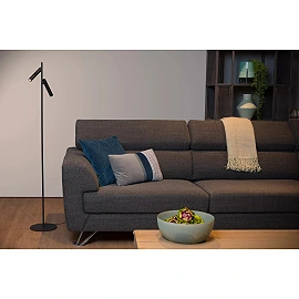 PHILON dimmējama LED stāvlampa lasīšanai 2 x 4,5 W 3000K melna (Lucide)
