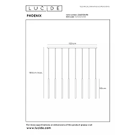 PHOENIX piekaramā lampa 8xG9 10 W kafijas (Lucide)