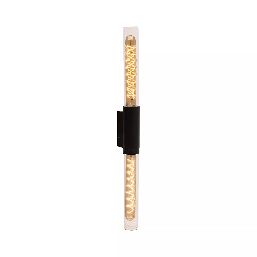 PILAR Wall light Indoor/Outdoor 2x6W E27 IP54 Black (Lucide)