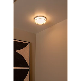 PLANO bathroom flush ceiling light Ø23 cm LED dimmable 11W opal (Lucide)