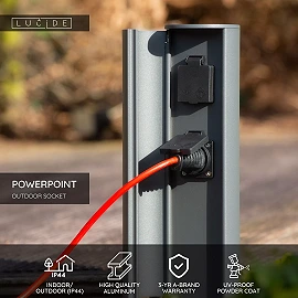 POWERPOINT outdoor socket column Type E anthracite (Lucide)