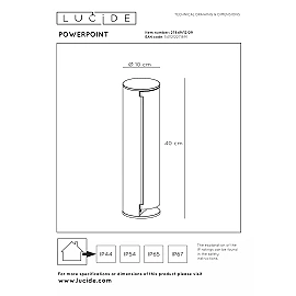 POWERPOINT outdoor socket column Type F IP44 anthracite (Lucide)