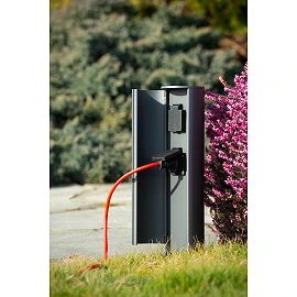 POWERPOINT outdoor socket column Type F IP44 anthracite (Lucide)