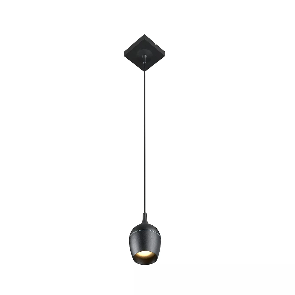 PRESTON bathroom pendant light Ø10 1 x 50 W GU10 IP44 black (Lucide)
