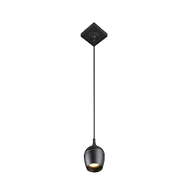 PRESTON bathroom pendant light Ø10 1 x 50 W GU10 IP44 black (Lucide)
