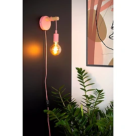 POLA Children wall light Ø12 1xE27 60W Pink (Lucide)