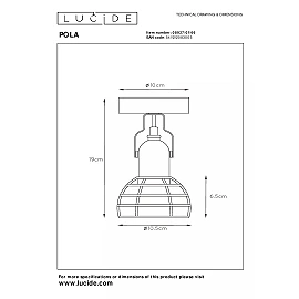 POLA Children ceiling spotlight Ø10.5 1xE27 60W Pink (Lucide)