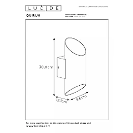 QUIRIJN sienas lampa Ø10 cm 1 x 40 W G9 melna (Lucide)