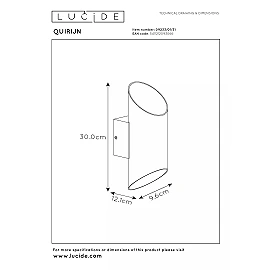 QUIRIJN sienas lampa Ø10 cm 1 x 40 W G9 balta (Lucide)