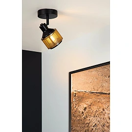 Griestu prožektors RAFA 1xE14 40W melna (Lucide)