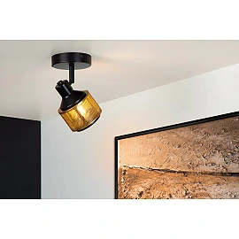 Griestu prožektors RAFA 1xE14 40W melna (Lucide)