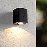 RAMIN solar outdoor wall light with PIR motion and day/night sensors, solar LED, 1 W, 100 lm, 2700/3000 K, black (Lucide)