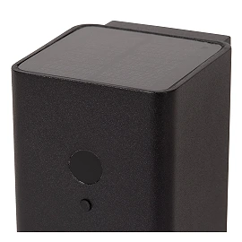 RAMIN solar outdoor wall light with PIR motion and day/night sensors, solar LED, 1 W, 100 lm, 2700/3000 K, black (Lucide)