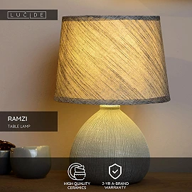 RAMZI table lamp Ø18 cm 1xE14 40 W grey (Lucide)