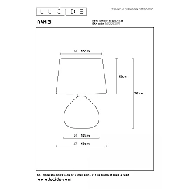 RAMZI Table lamp Ø18 cm 1xE14 cream (Lucide)