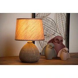 RAMZI Table lamp Ø18 cm 1xE14 brown (Lucide)