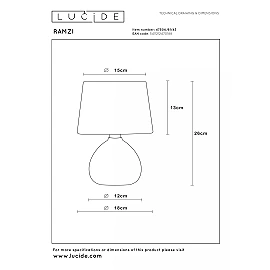 RAMZI Table lamp Ø18 cm 1xE14 brown (Lucide)