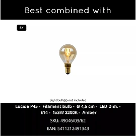 RANKOS stāvlampa 36x15 cm 5xE14 melna (Lucide)