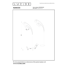 RANKOS stāvlampa 36x15 cm 5xE14 melna (Lucide)