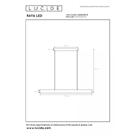 RAYA LED pendant light 119 cm 36 W 2700K white (Lucide)