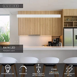 RAYA LED pendant light 119 cm 36 W 2700K white (Lucide)