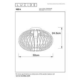 REDA Flush ceiling light Ø32cm 1x40W E27 black (Lucide)