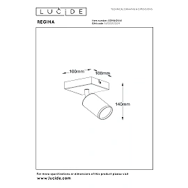 REGINA ceiling spotlight 1xGU10 taupe (Lucide)