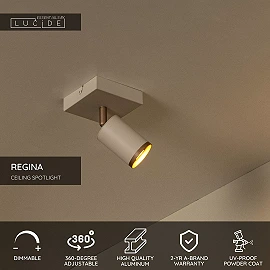 REGINA ceiling spotlight 1xGU10 taupe (Lucide)