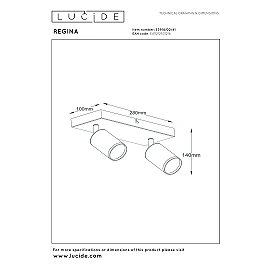 REGINA ceiling spotlight 2xGU10 taupe (Lucide)